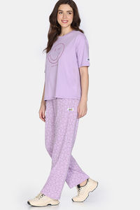 Zivame 2 Mile Fashion Knit Cotton Lifewear Set - Orchid Bloom — thumbnail 4